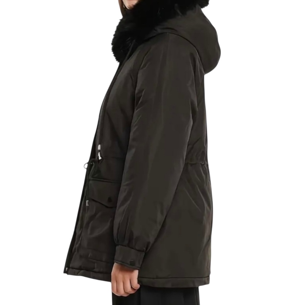 Puffit Faux Fur Mid-Length Hooded Drawstring Parka. NWT - Picture 6 of 14